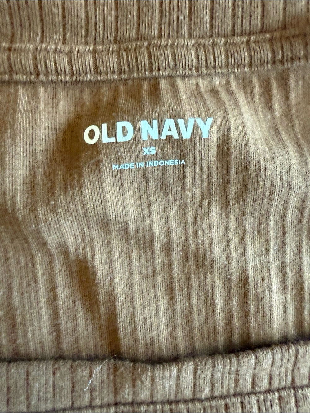 Old Navy Brown Ribbed Long-Sleeve Square Neck Top - Picture 2 of 3